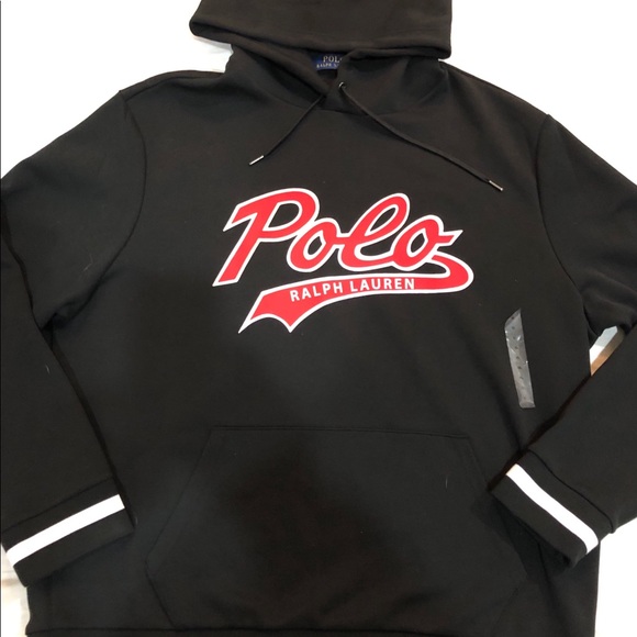 black and red polo hoodie